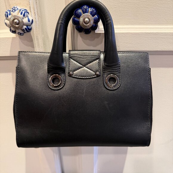 Jimmy Choo Riley Small Black Leather Suede Crossbody Purse COA incl. - Picture 2 of 16